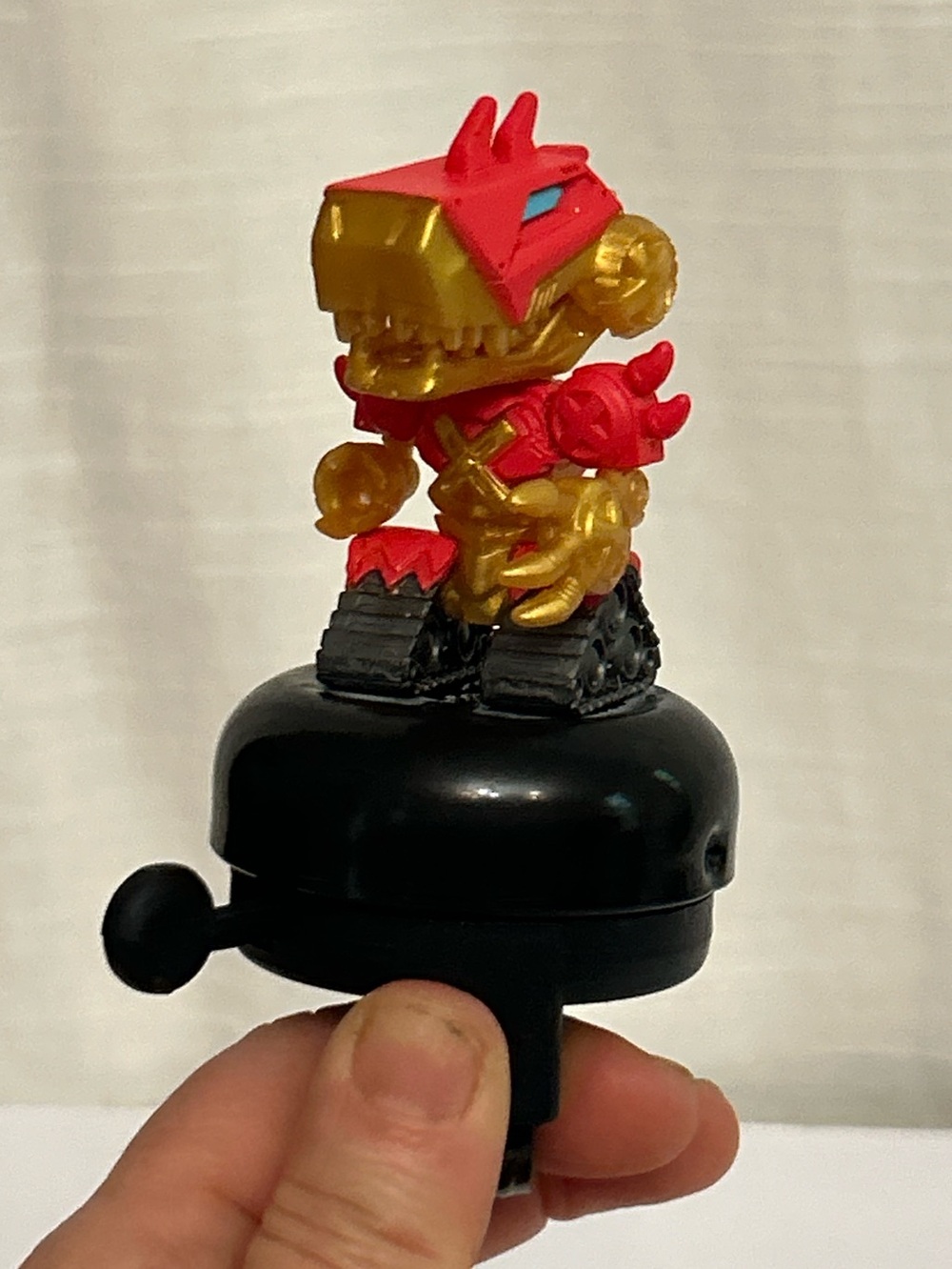 Bike Bell‎ NWT With Upcycled Treasured X Dino Gold Dinosaur Toy